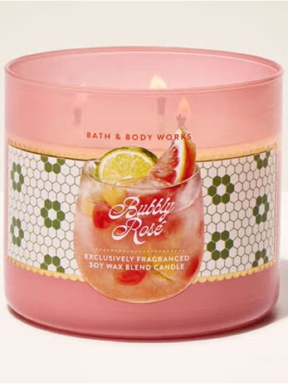 Bath & Body Works Pink Bubbly Rosé 3-Wick Soy Candle